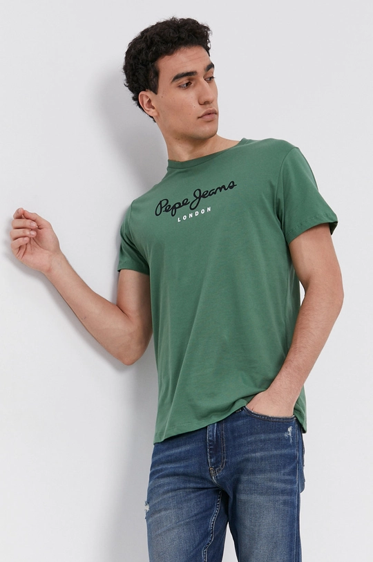 zielony Pepe Jeans T-shirt bawełniany