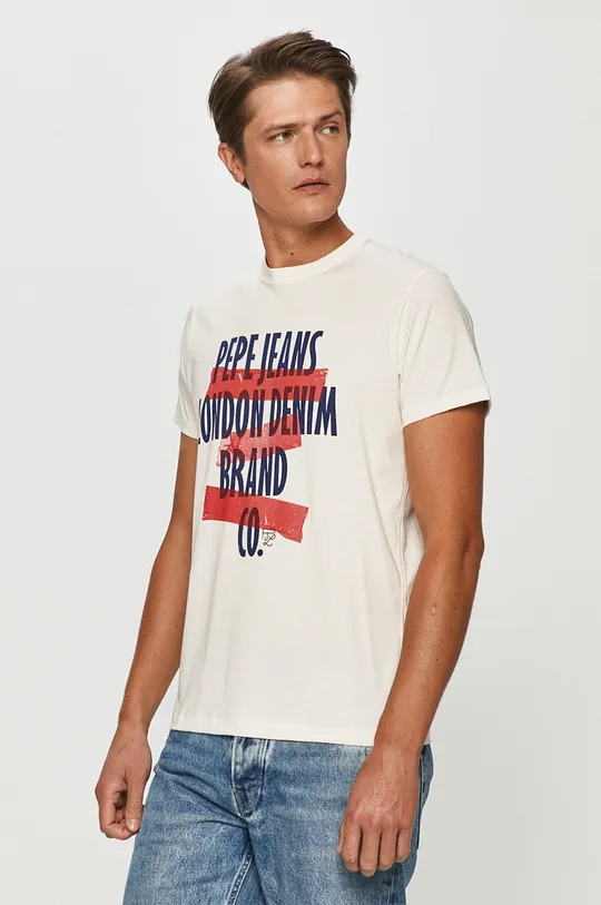 biały Pepe Jeans - T-shirt Curtis Męski