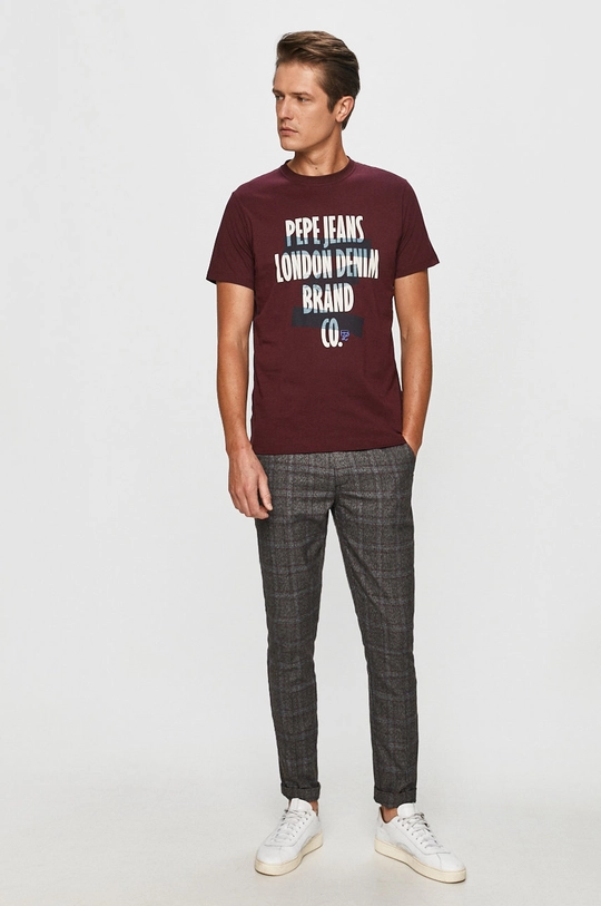 Pepe Jeans - T-shirt Curtis fioletowy