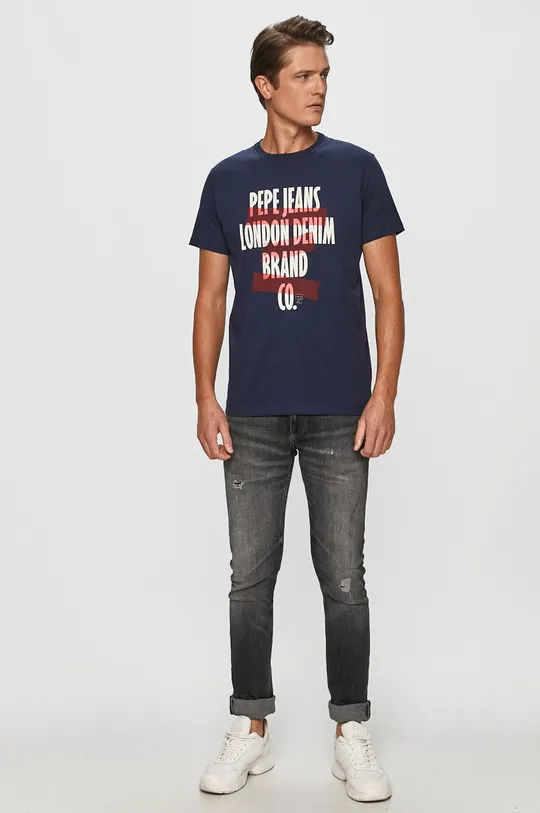 Pepe Jeans - T-shirt Curtis granatowy