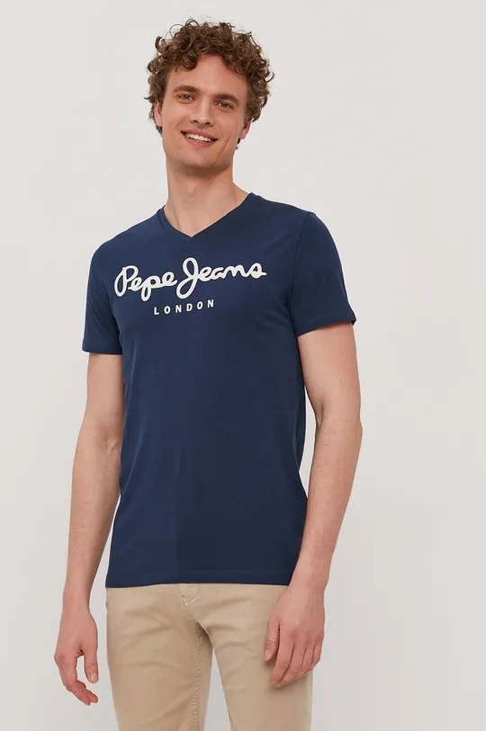 granatowy Pepe Jeans T-shirt Męski