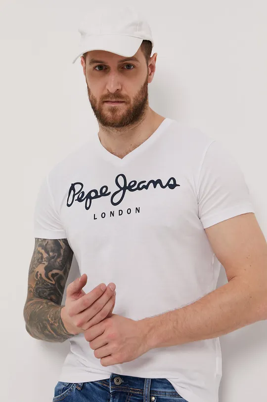 biały Pepe Jeans T-shirt Męski