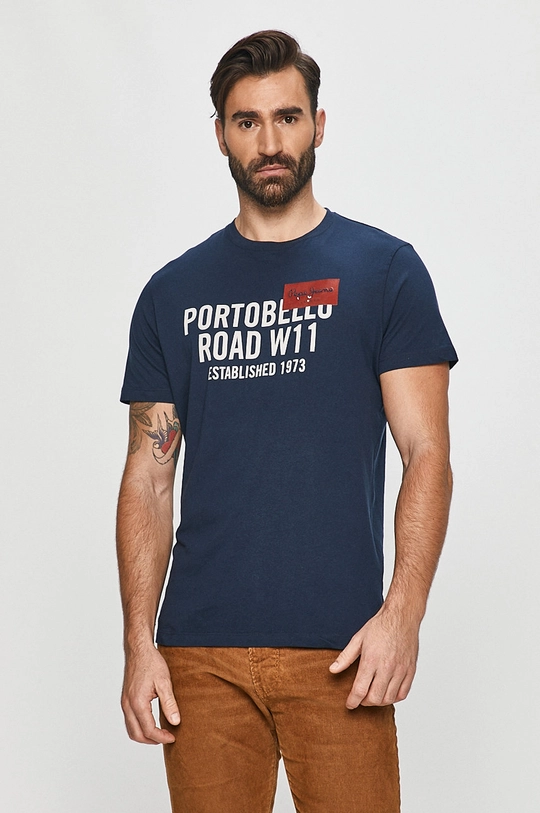 granatowy Pepe Jeans - T-shirt Broderick Męski