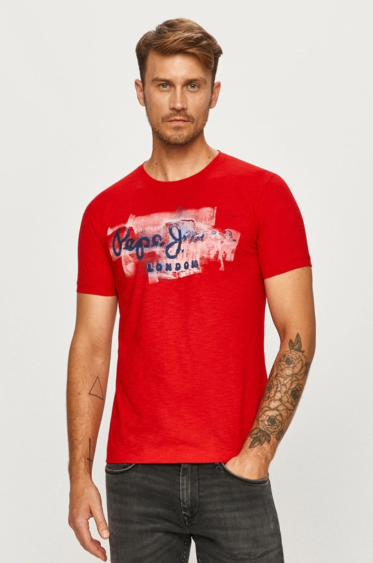 červená Pepe Jeans - Tričko Golders Pánsky