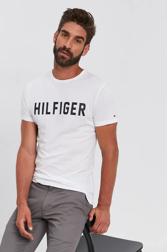 biały Tommy Hilfiger T-shirt bawełniany UM0UM02011 Męski