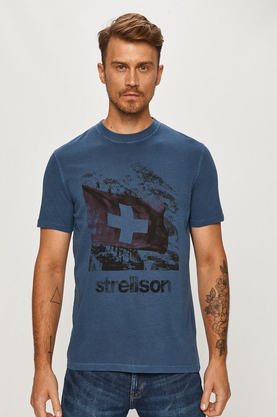 granatowy Strellson - T-shirt Męski