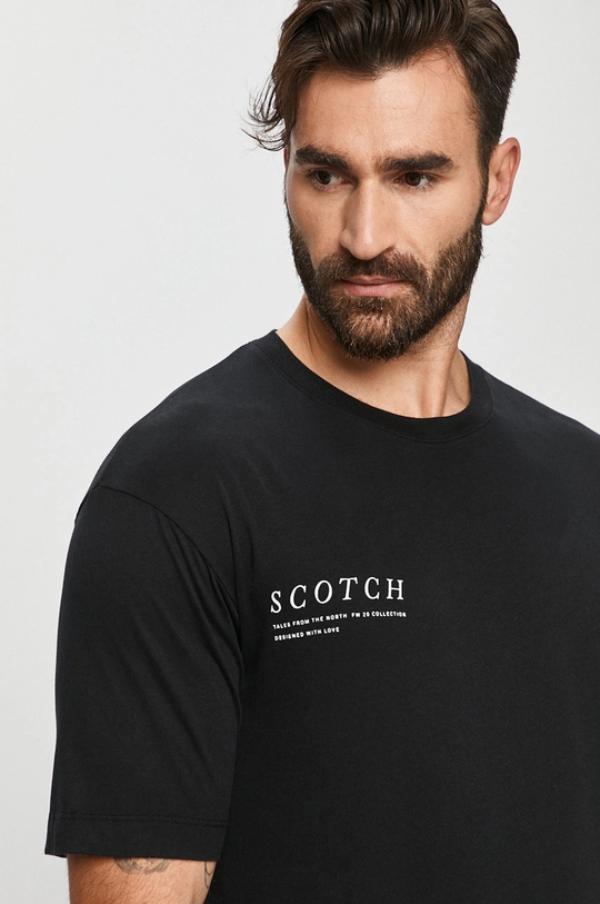 czarny Scotch & Soda - T-shirt Męski