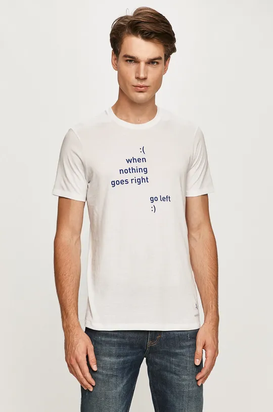biały Armani Exchange - T-shirt 6HZTAG.ZJA5Z Męski