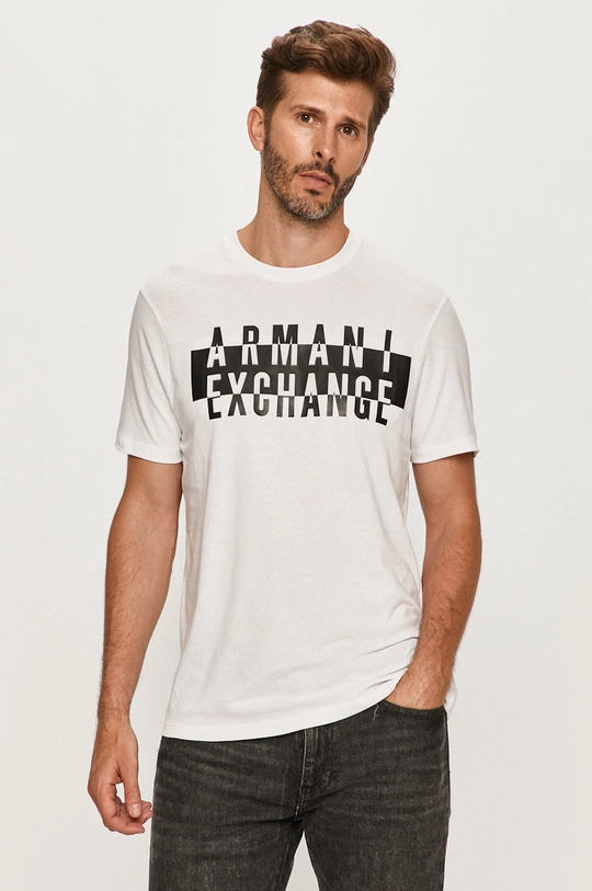 biały Armani Exchange - T-shirt 6HZTGD.ZJH4Z Męski