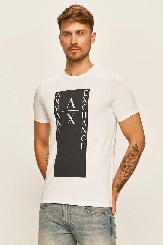 biały Armani Exchange - T-shirt 6HZTAM.ZJLDZ Męski