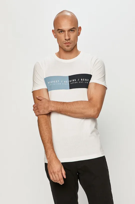 biały Tom Tailor Denim - T-shirt Męski