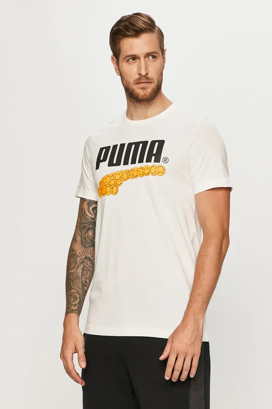 biały Puma - T-shirt 598793 Męski