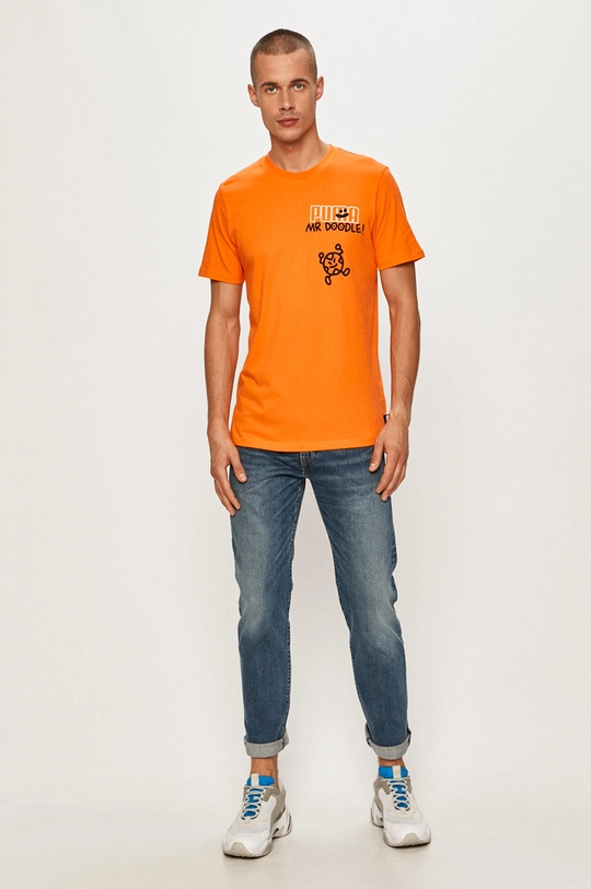 Puma - T-shirt x Mr Doodle 598649 narancssárga