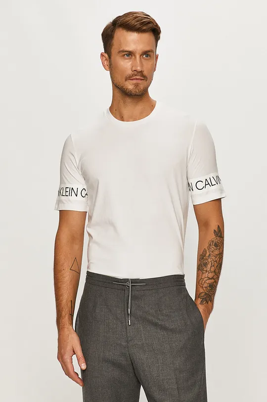 biały Calvin Klein Performance - T-shirt Męski