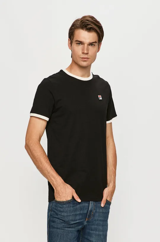 czarny Fila - T-shirt Męski