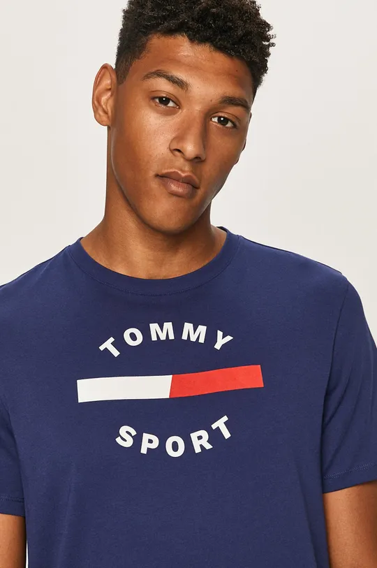 granatowy Tommy Sport - T-shirt Męski