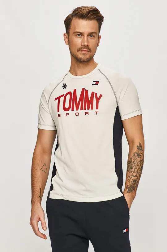 λευκό Tommy Sport - Μπλουζάκι Ανδρικά