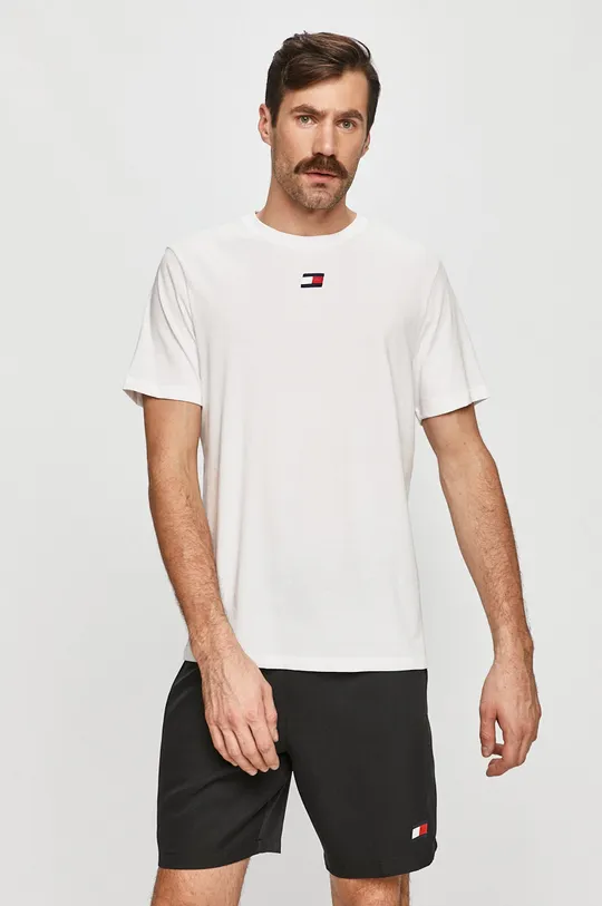 biały Tommy Sport - T-shirt Męski