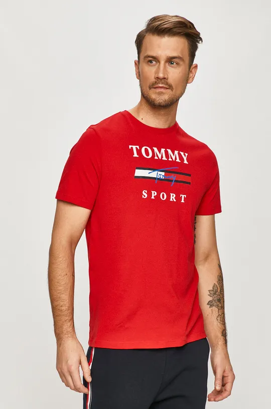 piros Tommy Sport - T-shirt Férfi