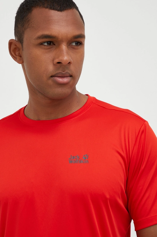 czerwony Jack Wolfskin t-shirt sportowy Tech