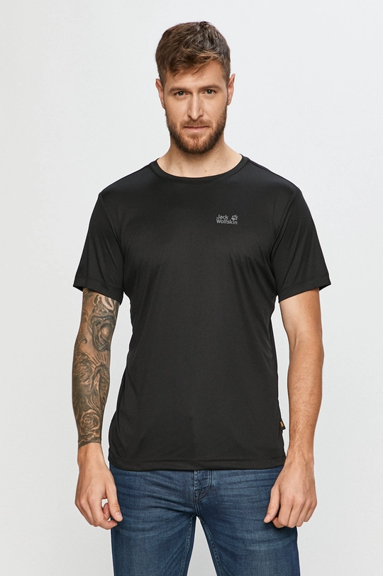 fekete Jack Wolfskin - T-shirt Férfi