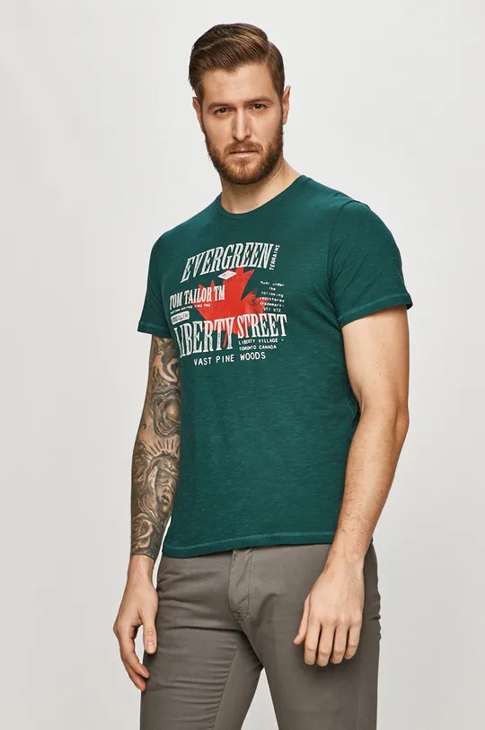 zielony Tom Tailor Denim - T-shirt Męski