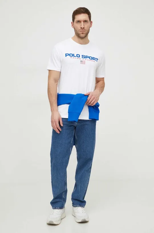 Хлопковая футболка Polo Ralph Lauren белый
