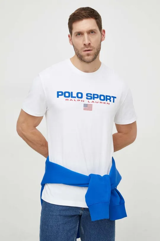 білий Бавовняна футболка Polo Ralph Lauren