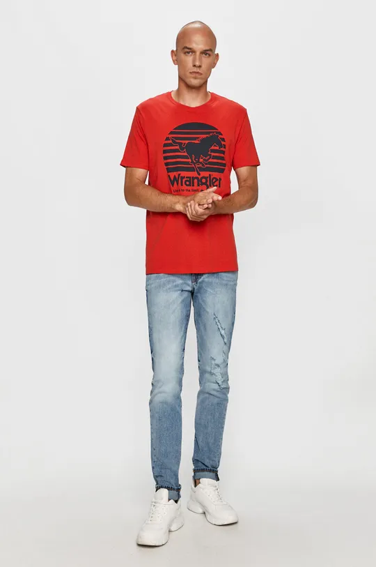 Wrangler - T-shirt czerwony