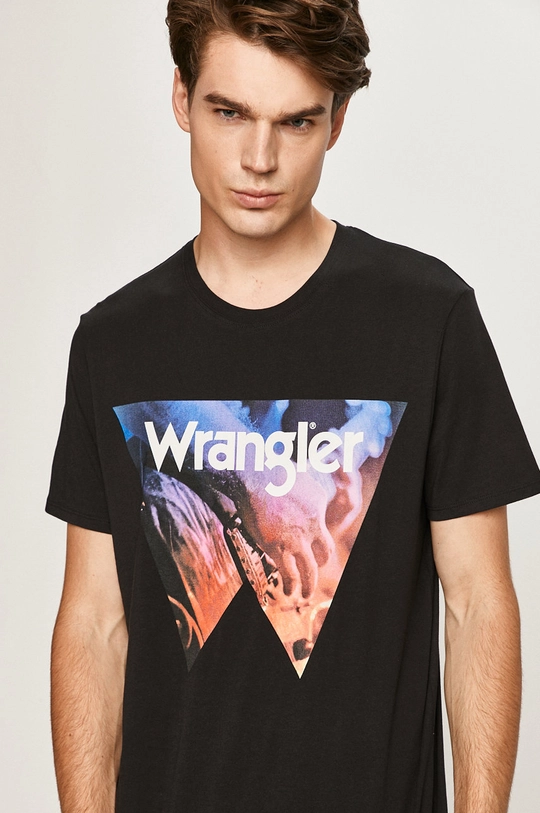 czarny Wrangler - T-shirt Męski