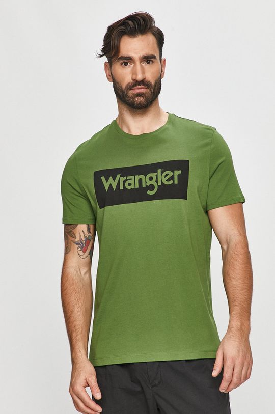 jasny oliwkowy Wrangler - T-shirt Męski