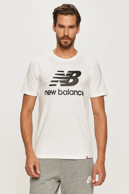 biela New Balance - Tričko Pánsky