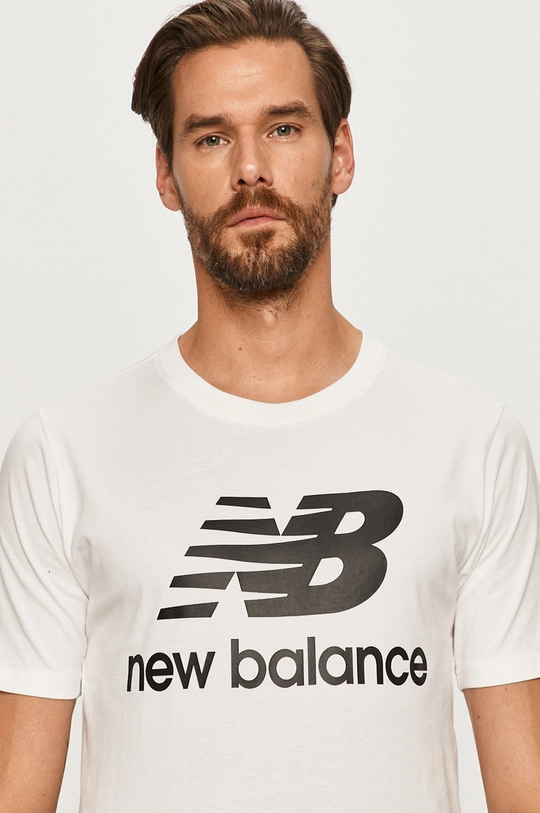 biały New Balance - T-shirt MT01575WT