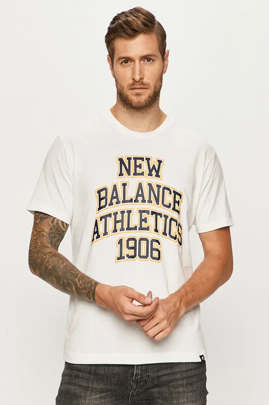 biały New Balance - T-shirt MT03518WT Męski
