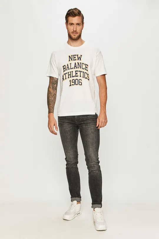 New Balance - T-shirt MT03518WT biały