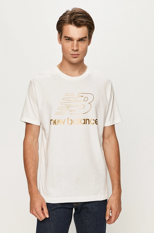 biały New Balance - T-shirt MT03503WT Męski