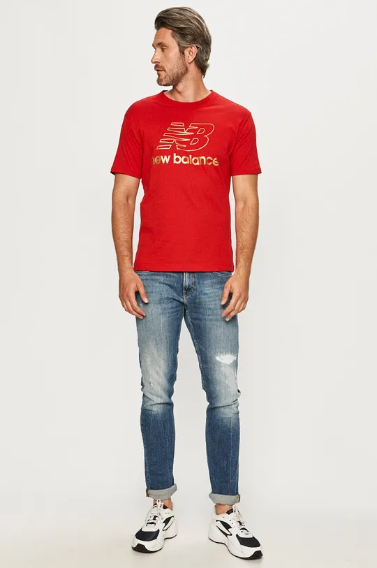 New Balance - T-shirt MT03503REP czerwony