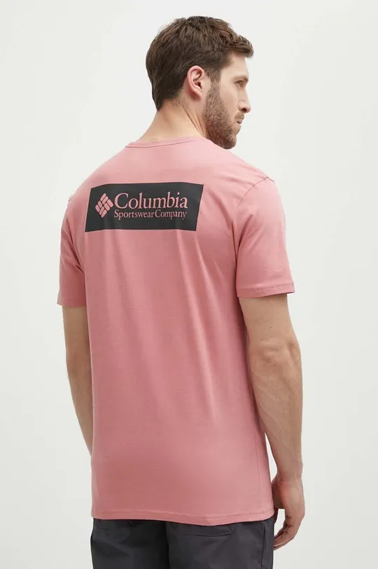 Хлопковая футболка Columbia North Cascades розовый