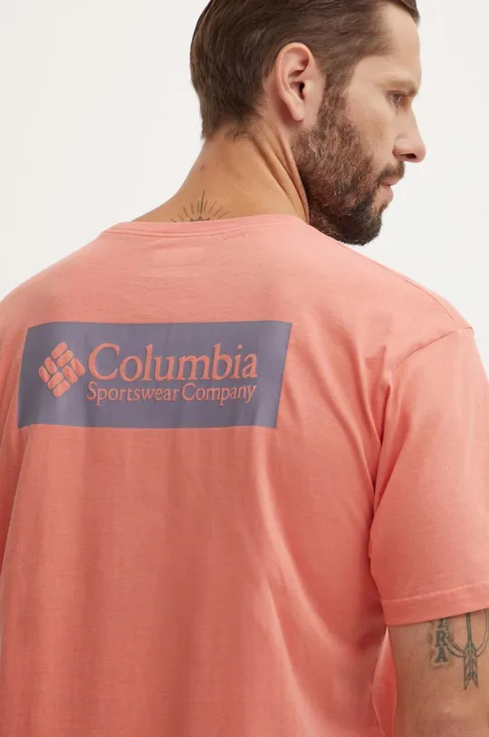 czerwony Columbia t-shirt bawełniany North Cascades Męski
