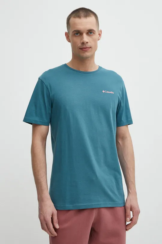 turkusowy Columbia t-shirt bawełniany North Cascades