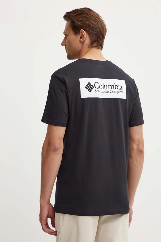 чёрный Хлопковая футболка Columbia North Cascades Мужской