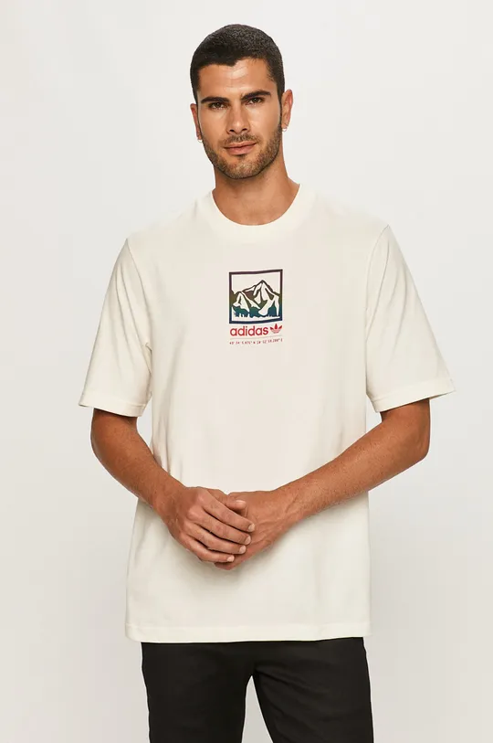 beżowy adidas Originals - T-shirt GP1114