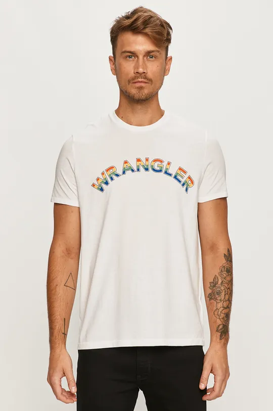 fehér Wrangler - T-shirt Férfi