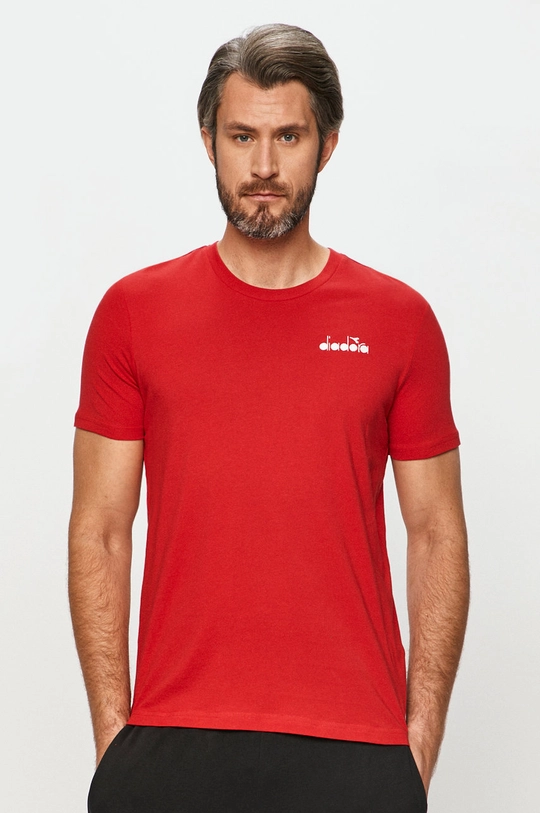 bordowy Diadora T-shirt Męski