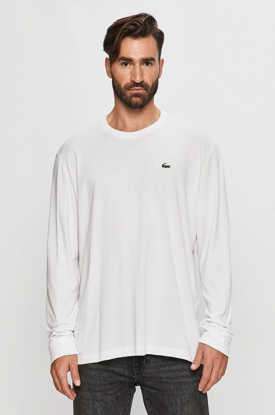 biały Lacoste - Longsleeve TH0123 Męski