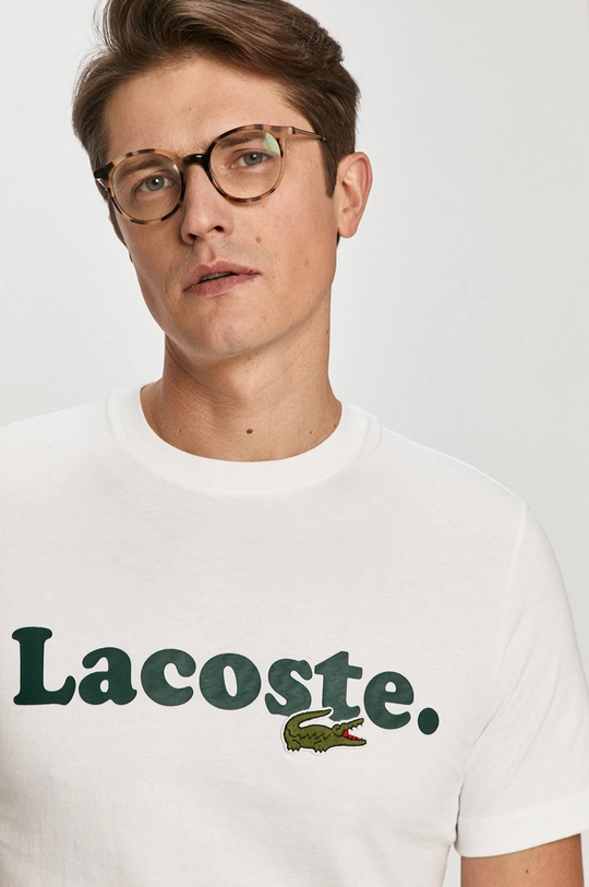 biały Lacoste - T-shirt TH1868 Męski