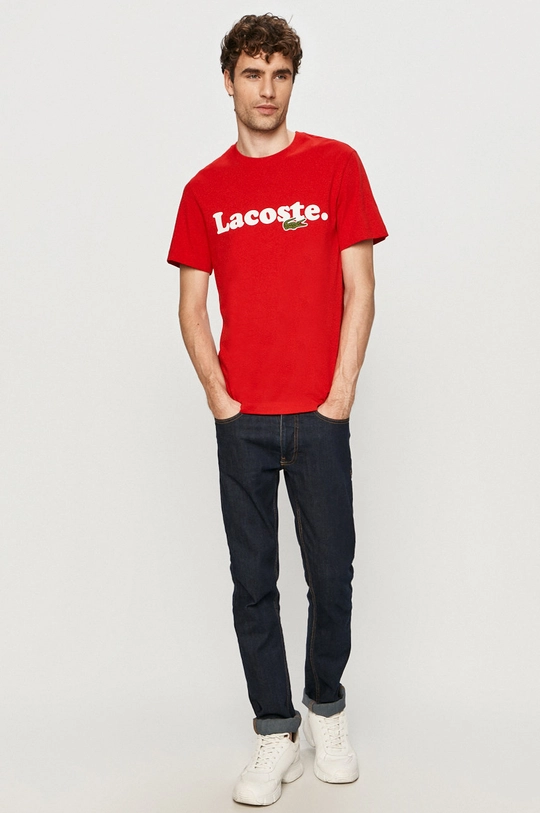 Lacoste - T-shirt TH1868 czerwony