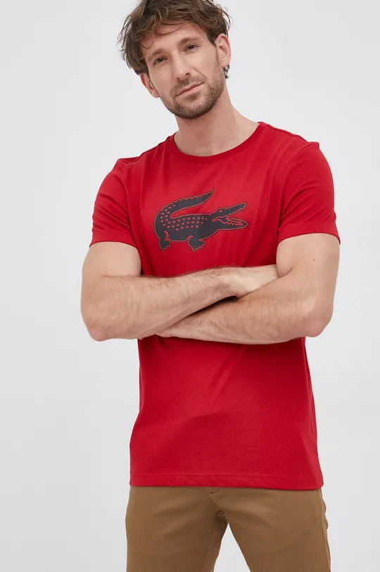 czerwony Lacoste t-shirt Męski
