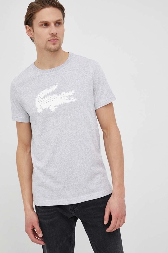 szary Lacoste t-shirt Męski