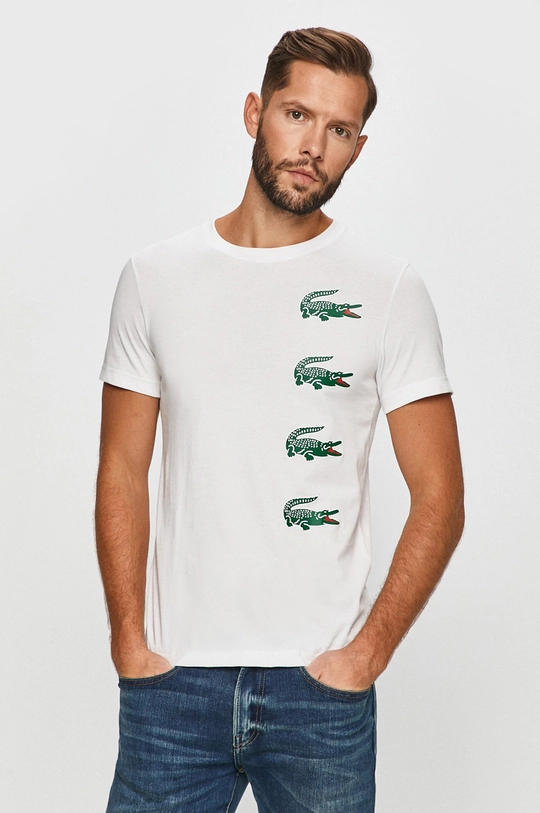 biały Lacoste - T-shirt TH7222 Męski